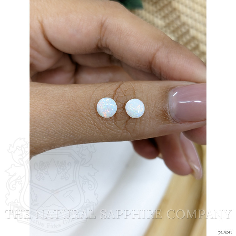 0.73 Ct.Tw. Multi Color Cabochon Opal Pair from Brazil
