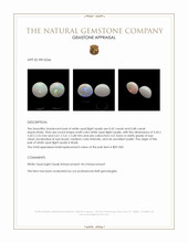 0.90 Ct.Tw.Total Carat Weight Multi Color Cabochon White Opal (Light Opal) Pair from Brazil Appraisal