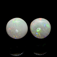 0.90&nbsp;Ct.Tw.Total Carat Weight Multi Color Cabochon Opal Pair from Brazil Video
