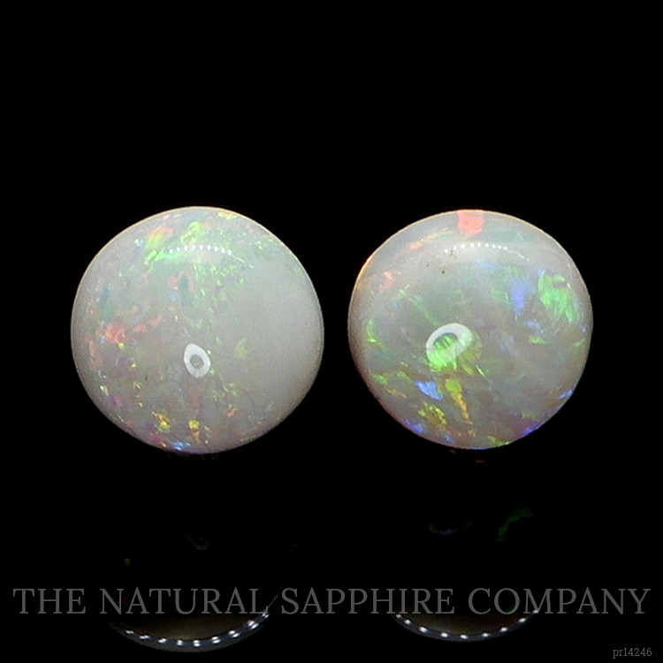0.90 Ct.Tw. Multi Color Cabochon Opal Pair from Brazil