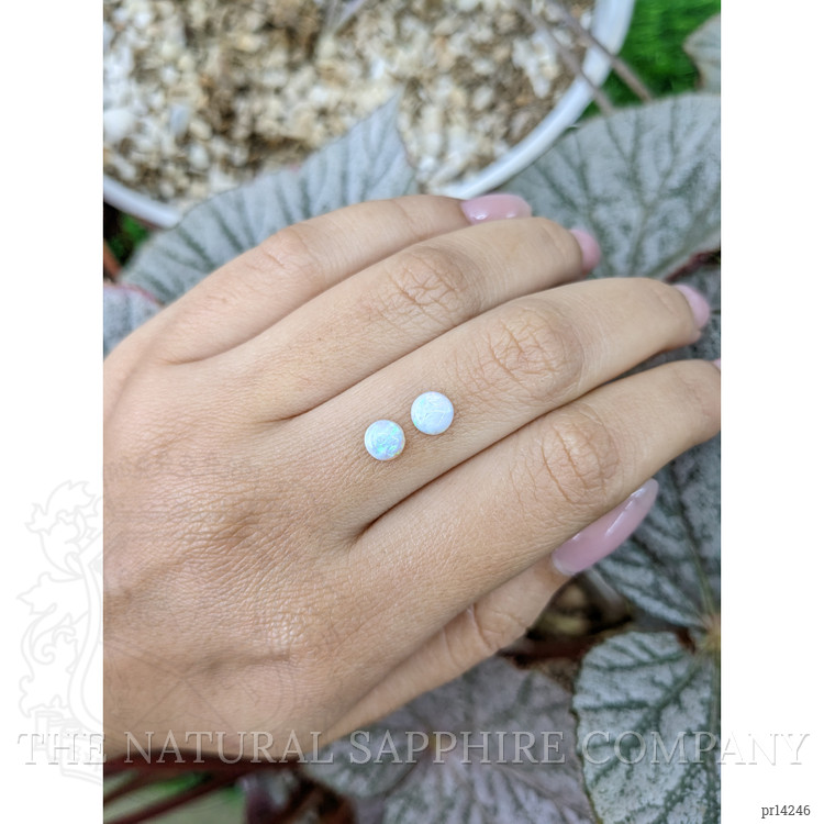 0.90 Ct.Tw. Multi Color Cabochon Opal Pair from Brazil