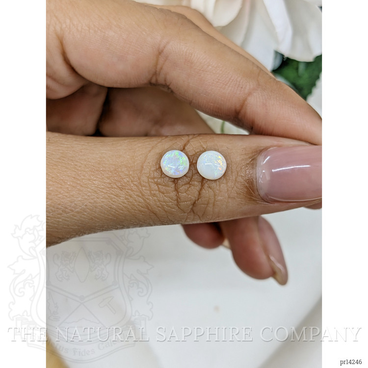 0.90 Ct.Tw. Multi Color Cabochon Opal Pair from Brazil