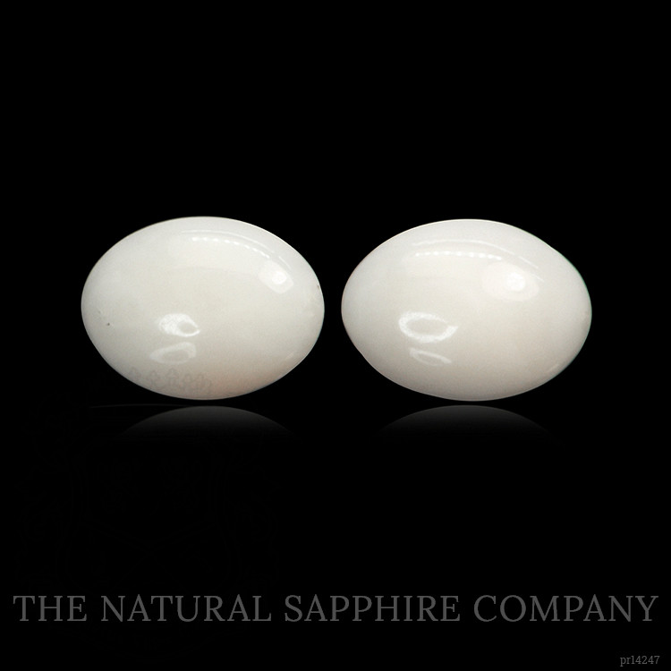 1.60 Ct.Tw. Salmon and White Cabochon Coral Pair from Italy