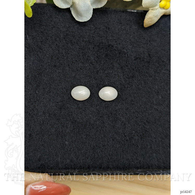 1.60 Ct.Tw. Salmon and White Cabochon Coral Pair from Italy