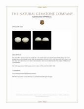 2.84 Ct.Tw.Total Carat Weight Salmon and White Cabochon Coral Pair from Italy Appraisal