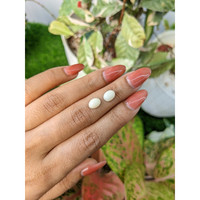 2.84 Ct.Tw.Total Carat Weight Salmon and White Cabochon Coral Pair from Italy Life Style