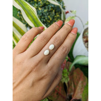 2.84 Ct.Tw.Total Carat Weight Salmon and White Cabochon Coral Pair from Italy Life Style