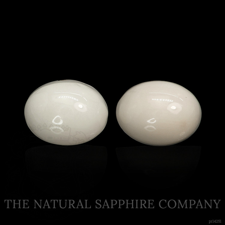 4.98 Ct.Tw. Salmon and White Cabochon Coral Pair from Italy