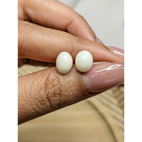 3.38 Ct.Tw.Total Carat Weight Salmon and White Cabochon Coral Pair from Italy Life Style