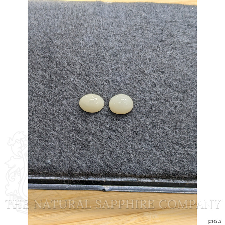 3.38 Ct.Tw. Salmon and White Cabochon Coral Pair from Italy