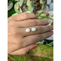 4.12 Ct.Tw.Total Carat Weight Salmon and White Cabochon Coral Pair from Italy Life Style