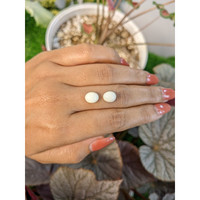 4.68 Ct.Tw.Total Carat Weight Salmon and White Cabochon Coral Pair from Italy Life Style
