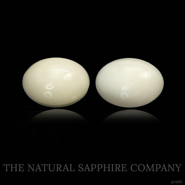 2.37 Ct.Tw. Salmon and White Cabochon Coral Pair from Italy