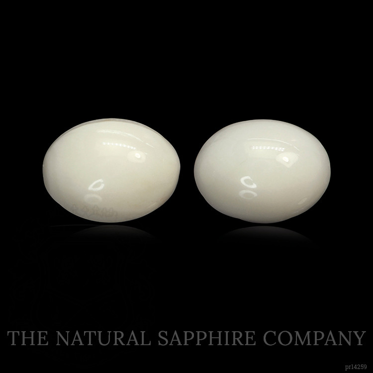 2.94 Ct.Tw. Salmon and White Cabochon Coral Pair from Italy