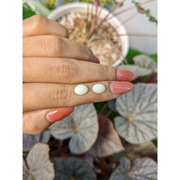 2.94 Ct.Tw.Total Carat Weight Salmon and White Cabochon Coral Pair from Italy Life Style