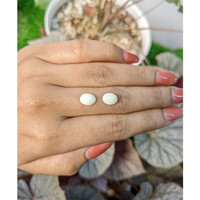 2.94 Ct.Tw.Total Carat Weight Salmon and White Cabochon Coral Pair from Italy Life Style
