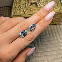 10.23 Ct.Tw.Total Carat Weight Blue Aquamarine Pair from Brazil Life Style