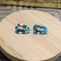 10.23&nbsp;Ct.Tw.Total Carat Weight Blue Aquamarine Pair from Brazil Life Style