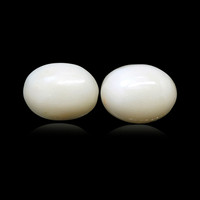 3.94 Ct.Tw.Total Carat Weight Salmon and White Cabochon Coral Pair from Italy Image