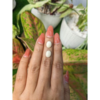 3.94&nbsp;Ct.Tw.Total Carat Weight Salmon and White Cabochon Coral Pair from Italy Life Style