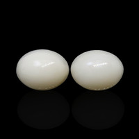 4.19 Ct.Tw.Total Carat Weight Salmon and White Cabochon Coral Pair from Italy Image