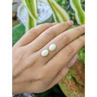 4.22 Ct.Tw.Total Carat Weight Salmon and White Cabochon Coral Pair from Italy Life Style
