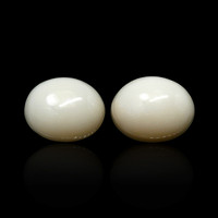 4.52 Ct.Tw.Total Carat Weight Salmon and White Cabochon Coral Pair from Italy Image