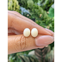 4.52 Ct.Tw.Total Carat Weight Salmon and White Cabochon Coral Pair from Italy Life Style