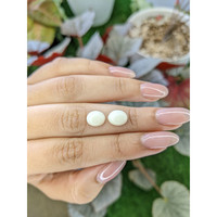 4.52 Ct.Tw.Total Carat Weight Salmon and White Cabochon Coral Pair from Italy Life Style