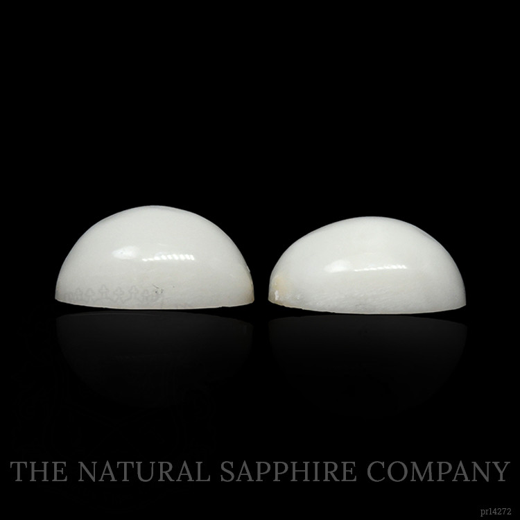 4.08 Ct.Tw. Salmon and White Cabochon Coral Pair from Italy