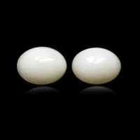 4.03 Ct.Tw.Total Carat Weight Salmon and White Cabochon Coral Pair from Italy Image
