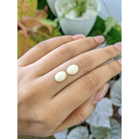4.28 Ct.Tw.Total Carat Weight Salmon and White Cabochon Coral Pair from Italy Life Style