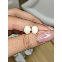 4.28 Ct.Tw.Total Carat Weight Salmon and White Cabochon Coral Pair from Italy Life Style