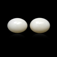 3.94 Ct.Tw.Total Carat Weight Salmon and White Cabochon Coral Pair from Italy Image