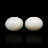 3.06 Ct.Tw.Total Carat Weight Salmon and White Cabochon Coral Pair from Italy Image