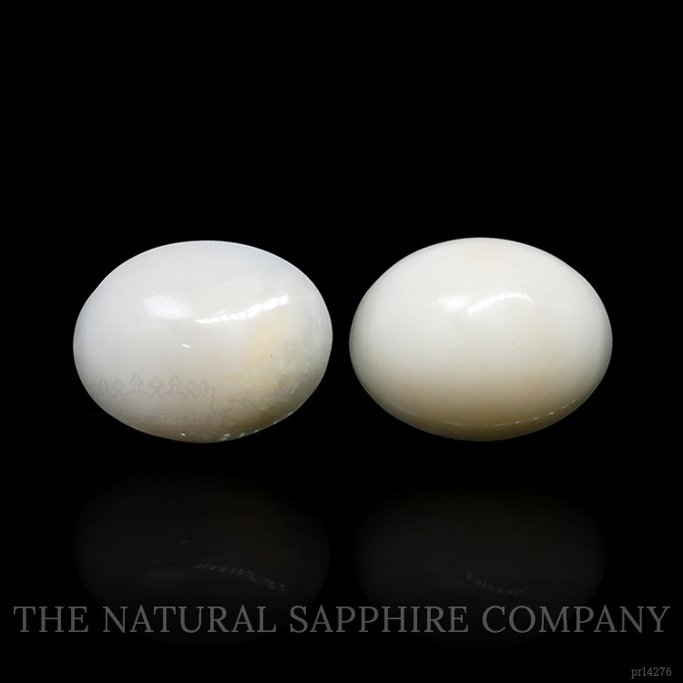 3.06 Ct.Tw. Salmon and White Cabochon Coral Pair from Italy