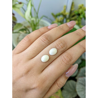 3.06 Ct.Tw.Total Carat Weight Salmon and White Cabochon Coral Pair from Italy Life Style