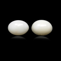 2.34 Ct.Tw.Total Carat Weight Salmon and White Cabochon Coral Pair from Italy Image