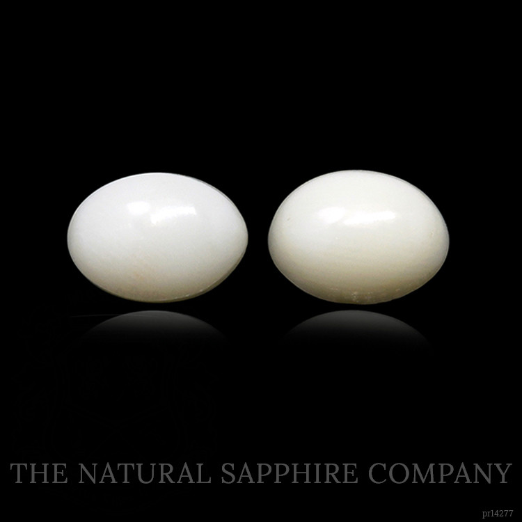 2.34 Ct.Tw. Salmon and White Cabochon Coral Pair from Italy