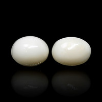 3.91 Ct.Tw.Total Carat Weight Salmon and White Cabochon Coral Pair from Italy Image