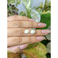 3.91 Ct.Tw.Total Carat Weight Salmon and White Cabochon Coral Pair from Italy Life Style
