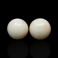 37.81&nbsp;Ct.Tw.Total Carat Weight Salmon and White Cabochon Coral Pair from Italy Video