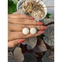 37.81&nbsp;Ct.Tw.Total Carat Weight Salmon and White Cabochon Coral Pair from Italy Life Style