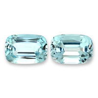 9.22 Ct.Tw.Total Carat Weight Greenish Blue Aquamarine Pair from Brazil Video