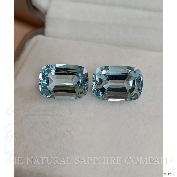 9.22 Ct.Tw. Greenish Blue Aquamarine Pair from Brazil