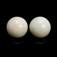 31.54 Ct.Tw.Total Carat Weight Salmon and White Cabochon Coral Pair from Italy Video