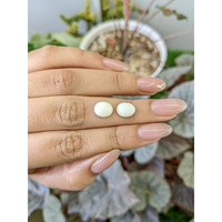 4.35 Ct.Tw.Total Carat Weight Salmon and White Cabochon Coral Pair from Italy Life Style