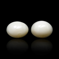 4.42 Ct.Tw.Total Carat Weight Salmon and White Cabochon Coral Pair from Italy Image