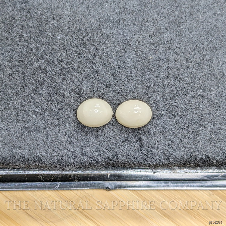 4.42 Ct.Tw. Salmon and White Cabochon Coral Pair from Italy