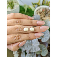 4.42 Ct.Tw.Total Carat Weight Salmon and White Cabochon Coral Pair from Italy Life Style